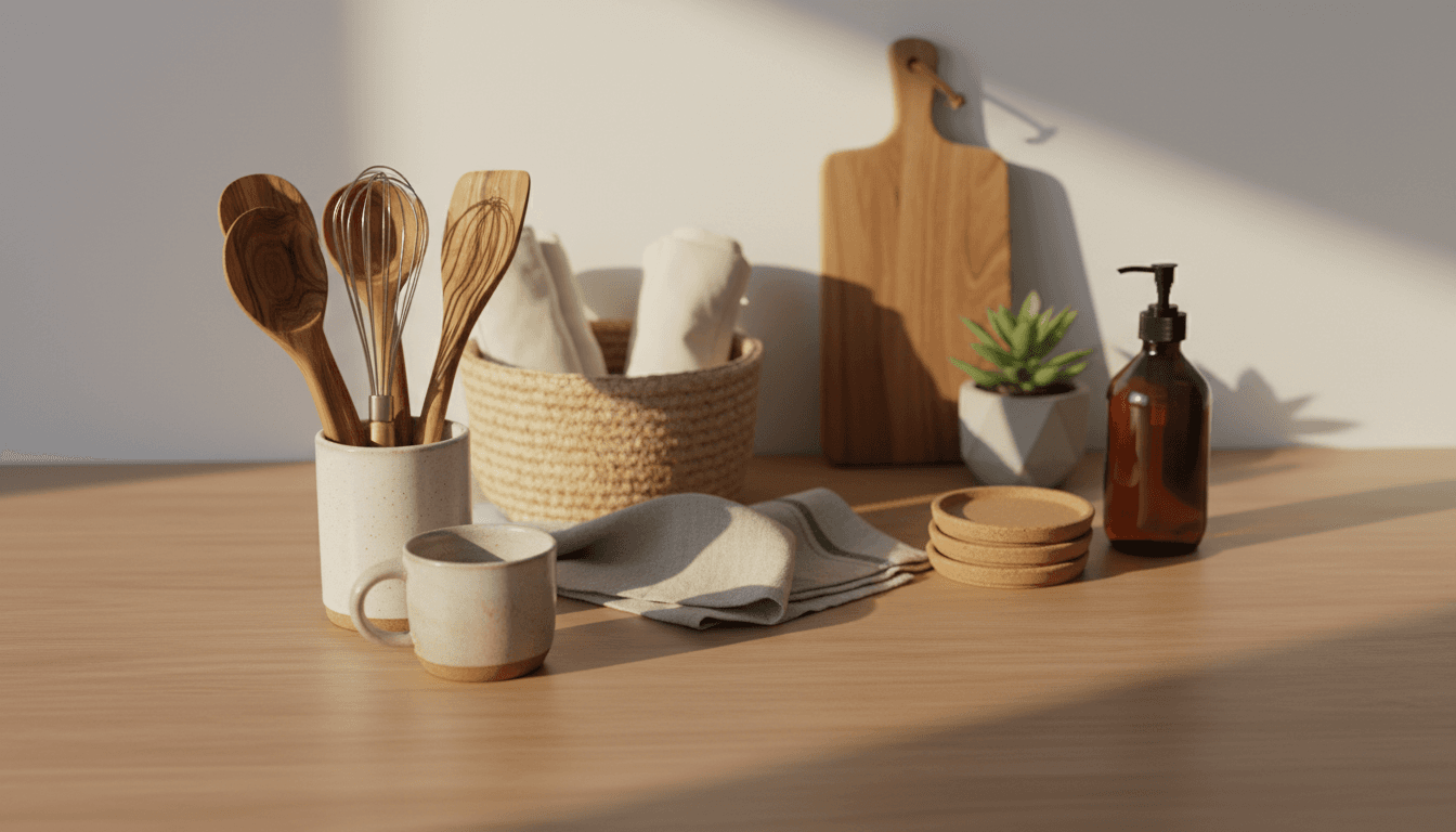 Carefully arranged everyday products showcasing quality and practical design