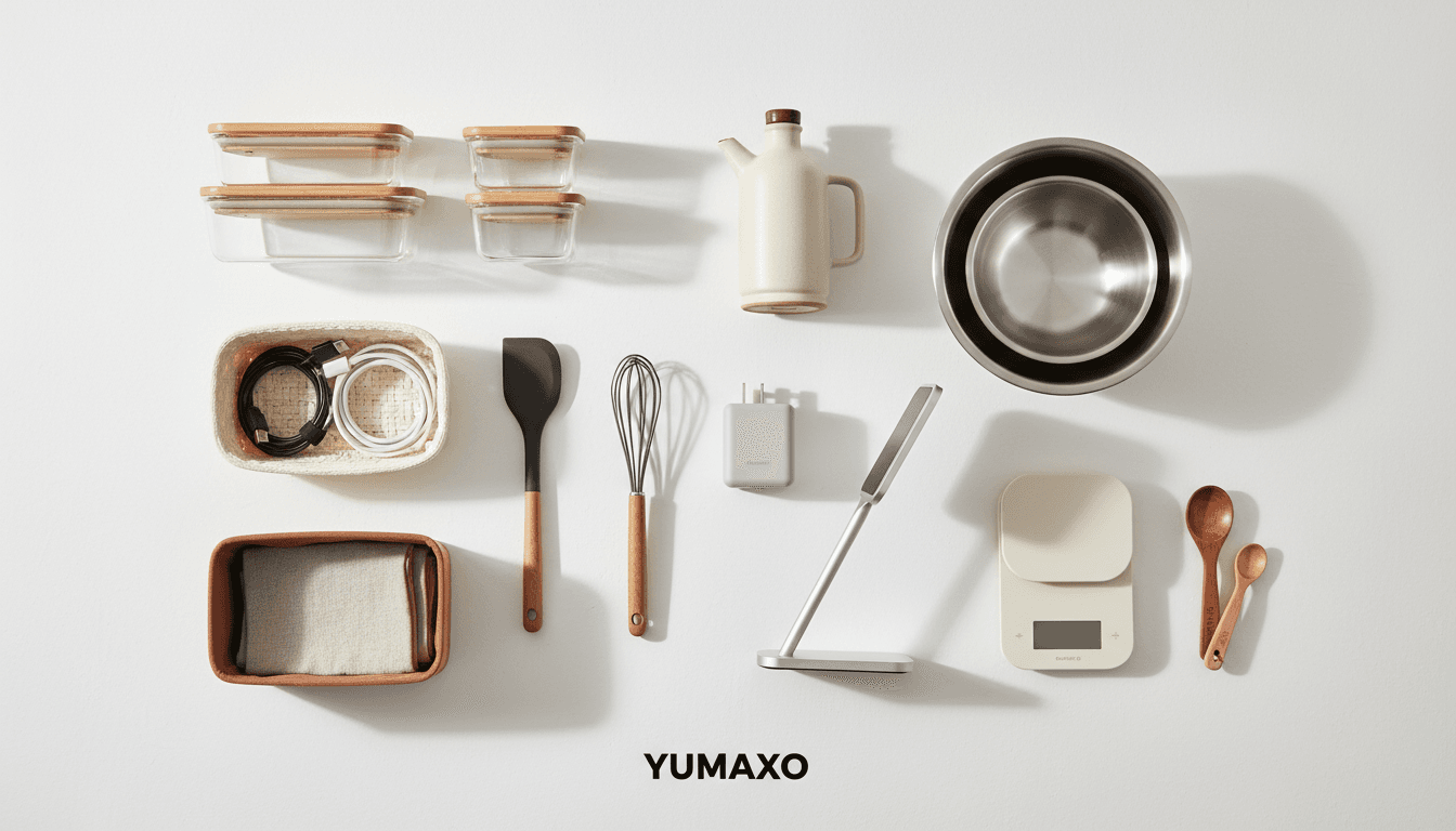 YUMAXO product collection featuring home, kitchen, and accessories on a clean white surface